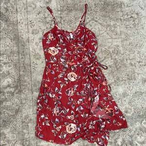 Xhilaration Red Floral Mini Dress